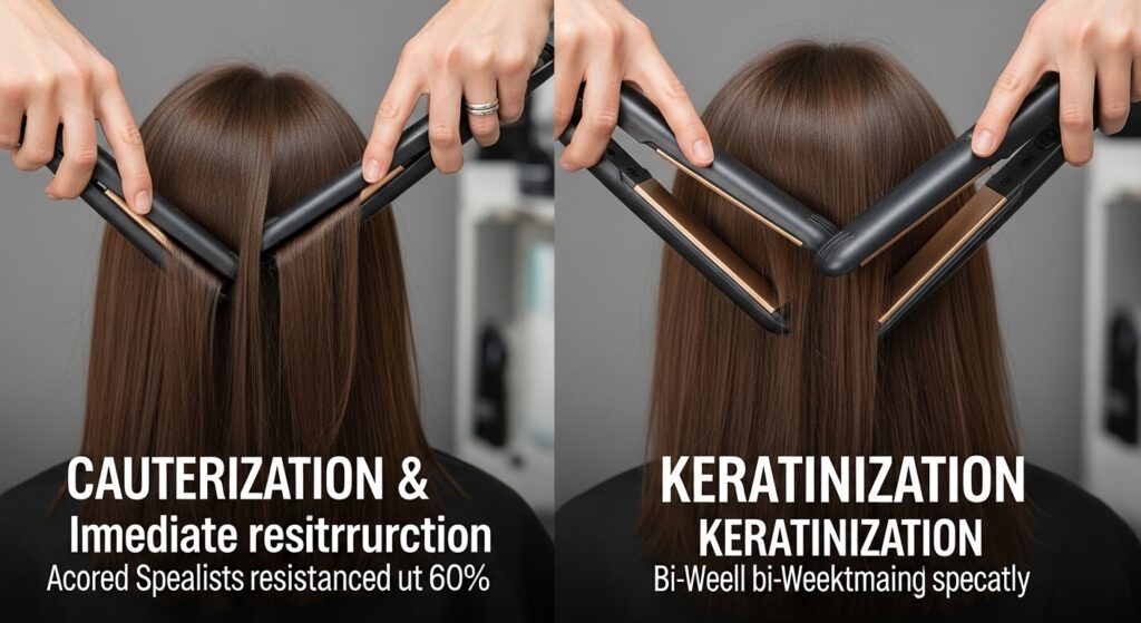 Cauterização e queratinização reconstrução imediata