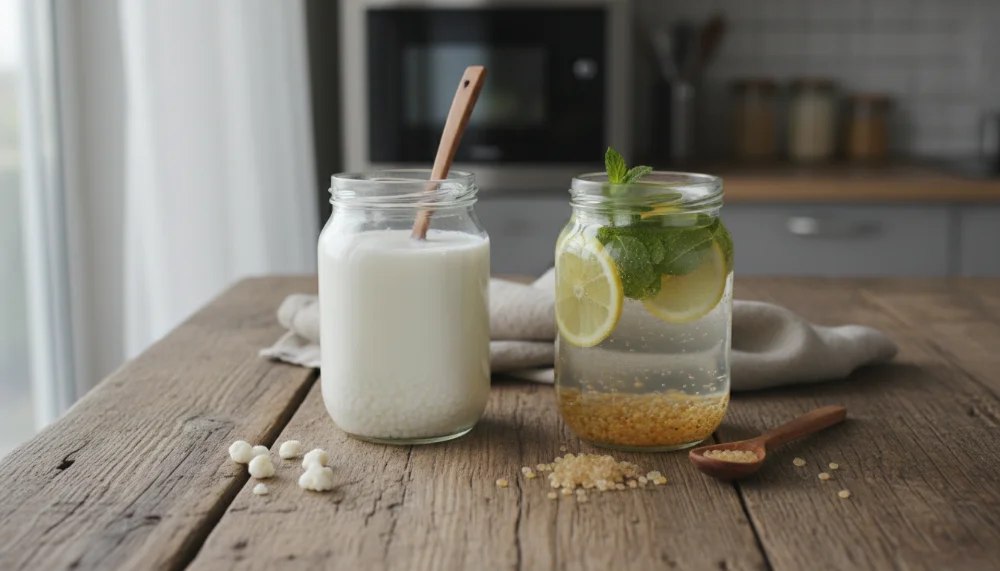 kefir de leite e de água